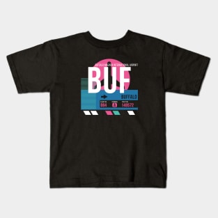 Buffalo (BUF) Airport // Sunset Baggage Tag Kids T-Shirt